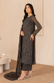 Zarif Thread Works Embroidered Chiffon Unstitched 3Pc Suit ZL-01 FAHIMA