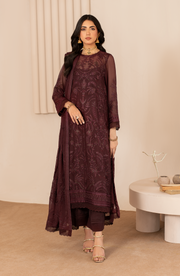 Zarif Thread Works Embroidered Chiffon Unstitched 3Pc Suit ZL-03 HALA