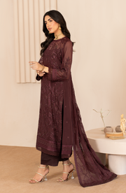 Zarif Thread Works Embroidered Chiffon Unstitched 3Pc Suit ZL-03 HALA
