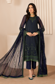 Zarif Thread Works Embroidered Chiffon Unstitched 3Pc Suit ZL-06 MAHAY