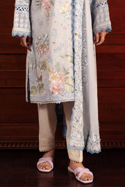 Zaha By Khadijah Shah Embroidered Lawn Unstitched 3Pc Suit ZL24-01B ELA