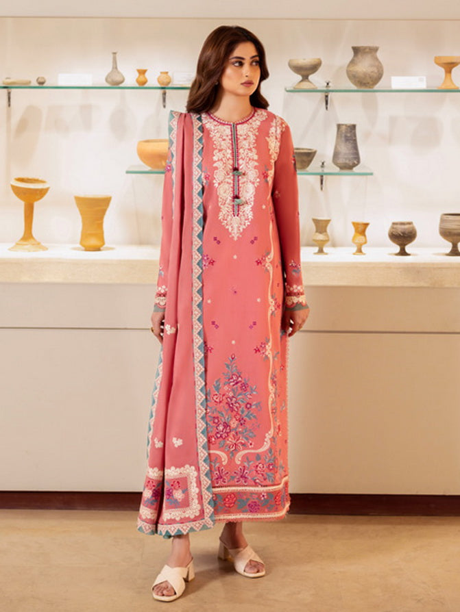 Zaha By Khadijah Shah Embroidered Lawn Unstitched 3Pc Suit ZL24-02B LARMINA