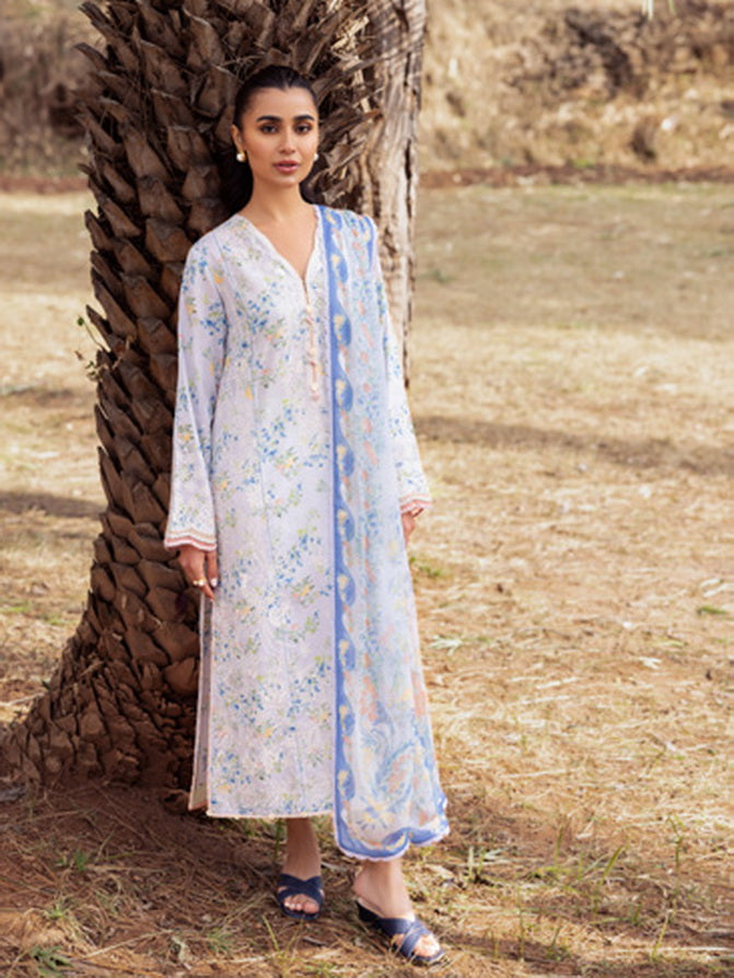 Zaha By Khadijah Shah Embroidered Lawn Unstitched 3Pc Suit ZL24-03B AYSEL