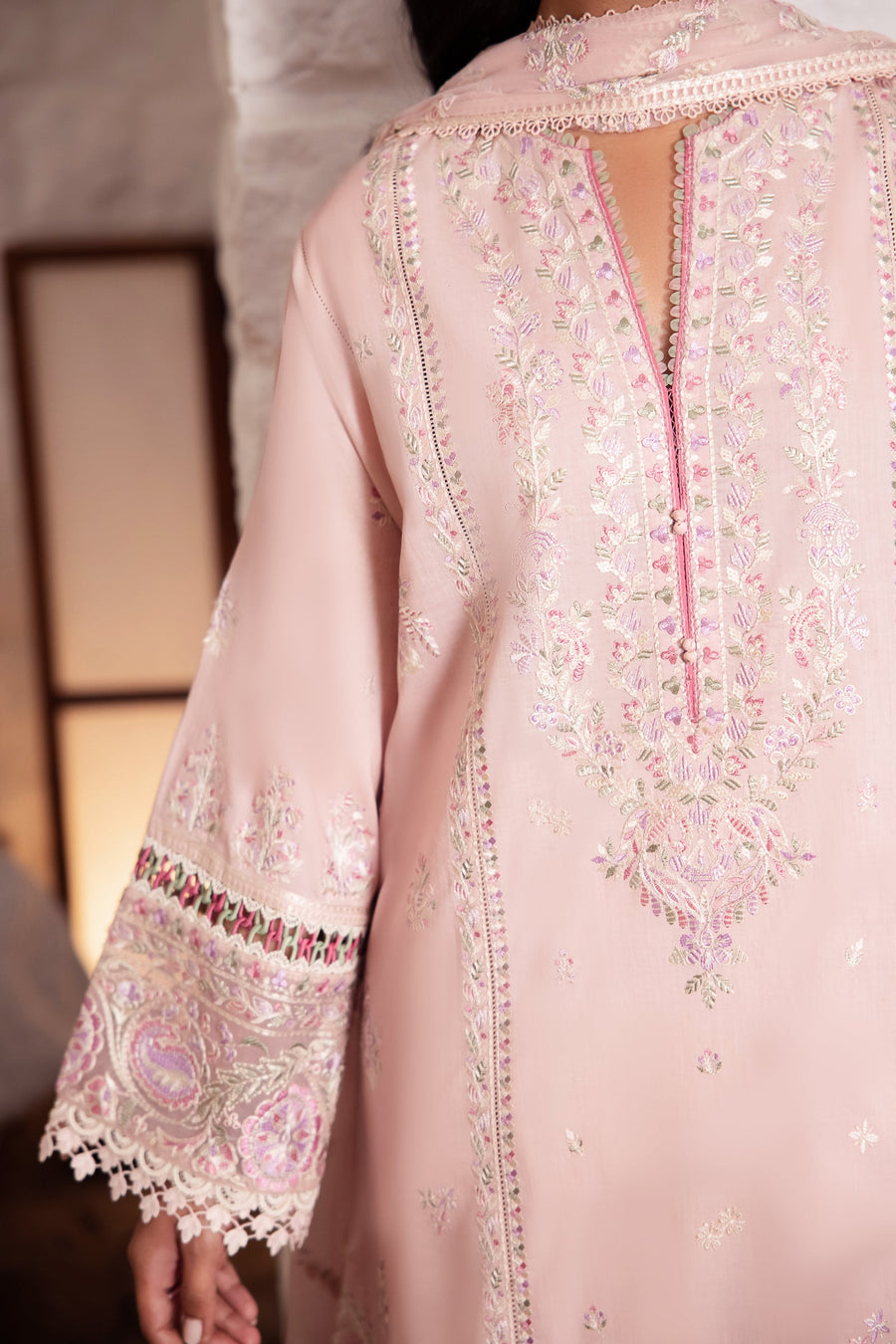 Zaha By Khadijah Shah Embroidered Lawn Unstitched 3Pc Suit ZL24-07A ZENEL