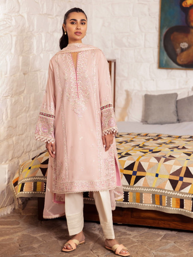 Zaha By Khadijah Shah Embroidered Lawn Unstitched 3Pc Suit ZL24-07A ZENEL