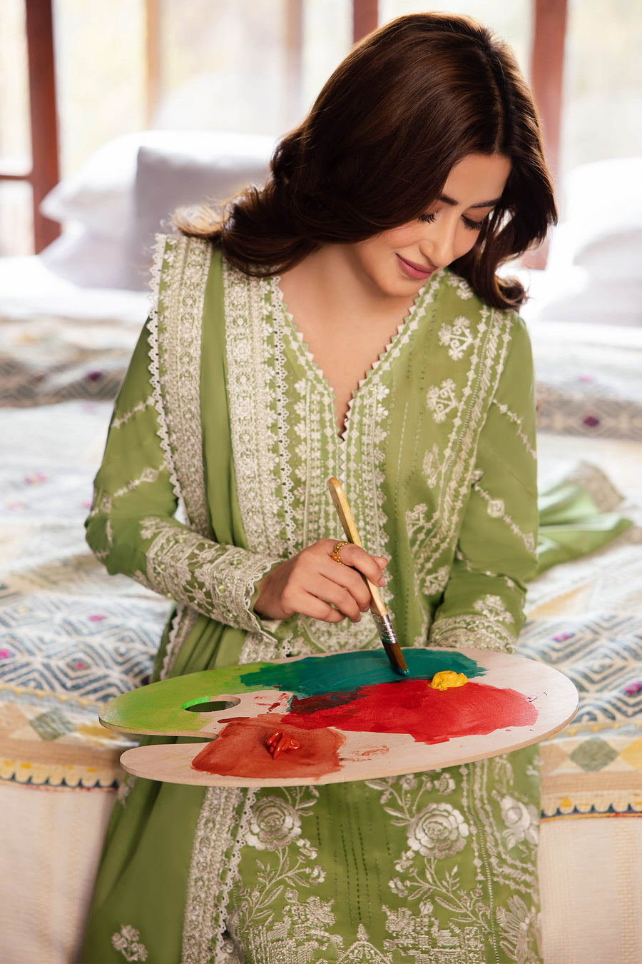 Zaha By Khadijah Shah Embroidered Lawn Unstitched 3Pc Suit ZL24-08A ZEL