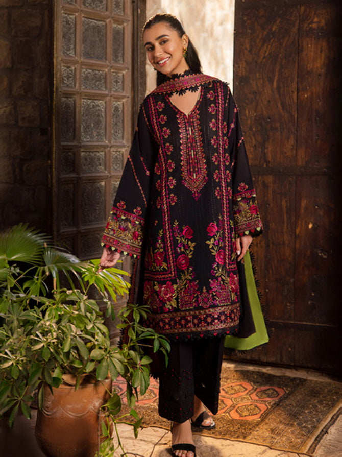 Zaha By Khadijah Shah Embroidered Lawn Unstitched 3Pc Suit ZL24-08B ZEL