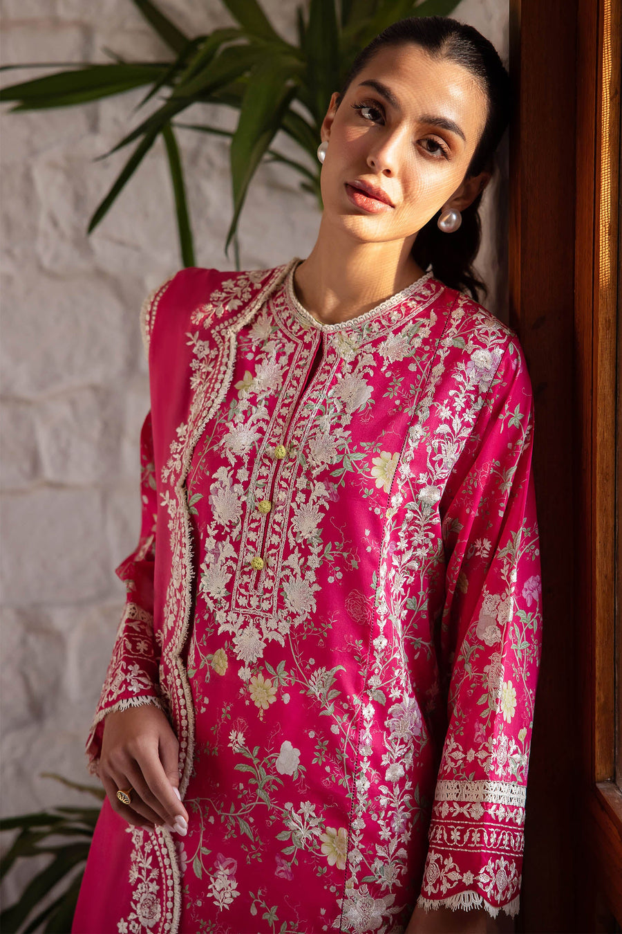 Zaha By Khadijah Shah Embroidered Lawn Unstitched 3Pc Suit ZL24-12A LEYLA