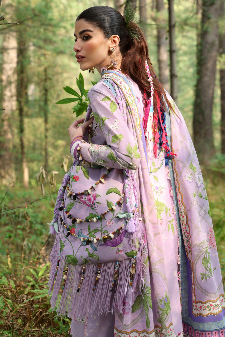 ZAHA Neelum Embroidered Lawn Unstitched 3Pc Suit ZL25-02A ELARA