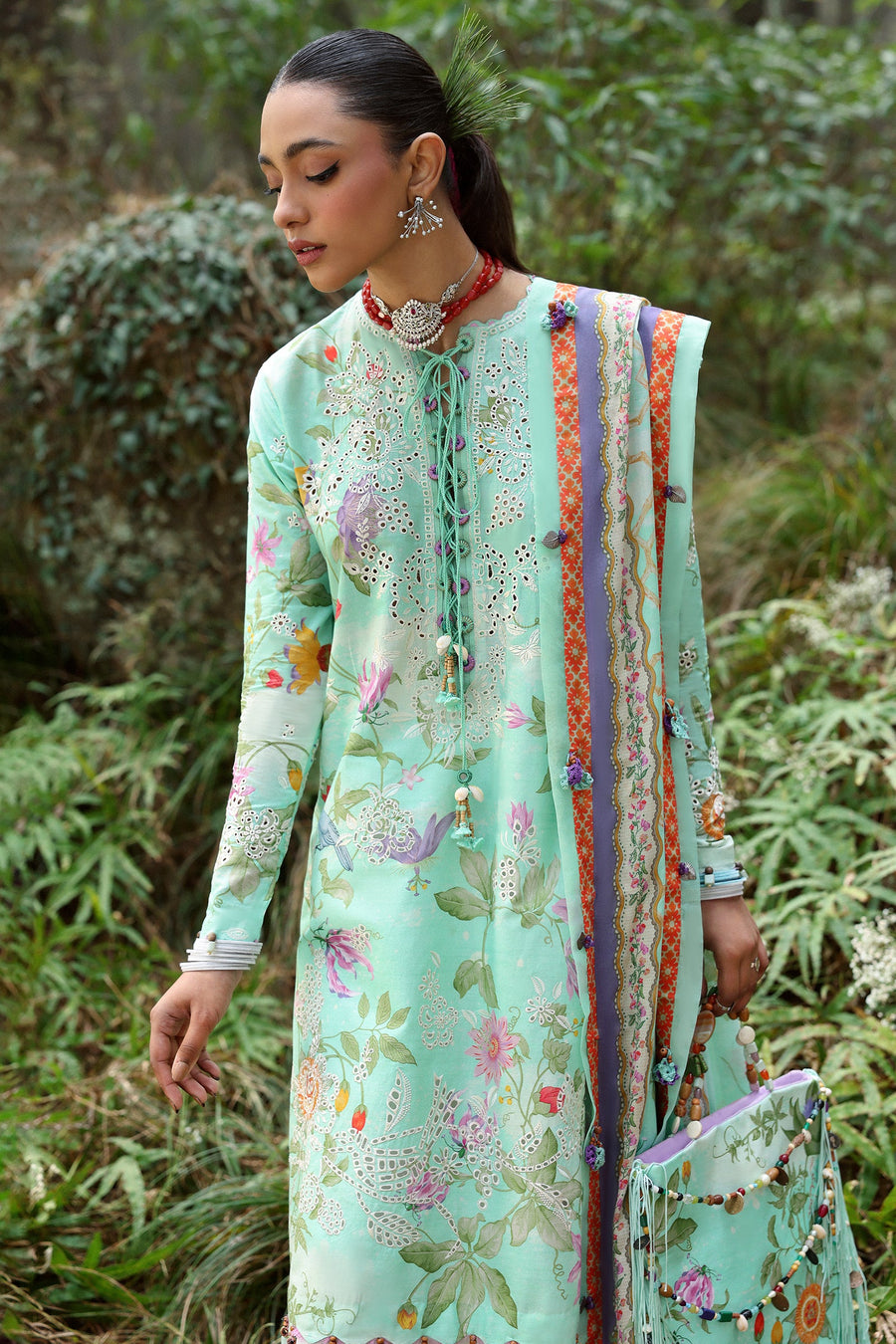 ZAHA Neelum Embroidered Lawn Unstitched 3Pc Suit ZL25-02B ELARA