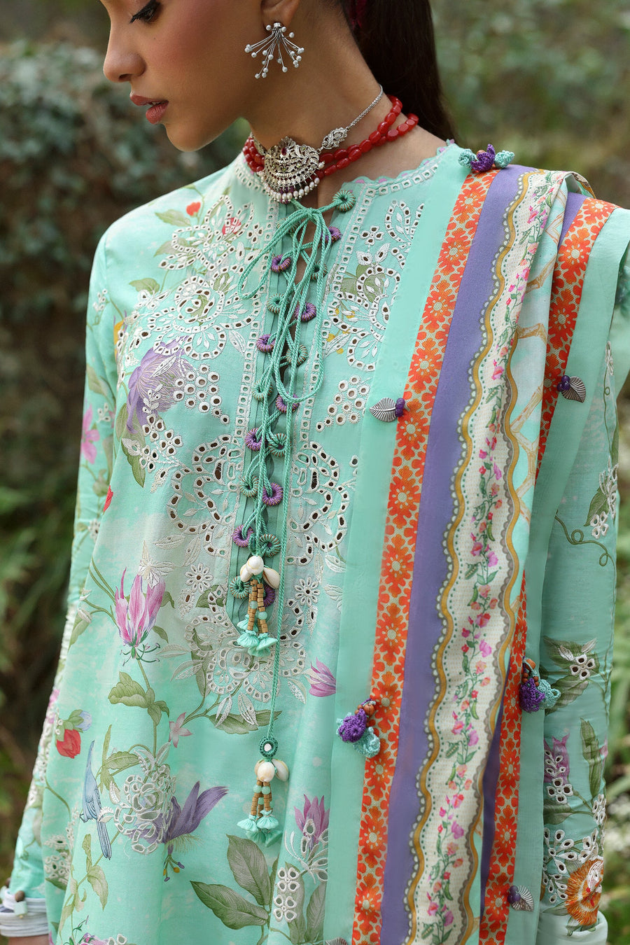 ZAHA Neelum Embroidered Lawn Unstitched 3Pc Suit ZL25-02B ELARA