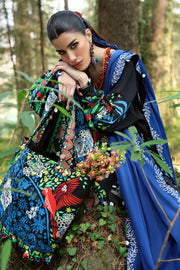 ZAHA Neelum Embroidered Lawn Unstitched 3Pc Suit ZL25-03A WHITE SOLANA