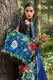 ZAHA Neelum Embroidered Lawn Unstitched 3Pc Suit ZL25-03A WHITE SOLANA