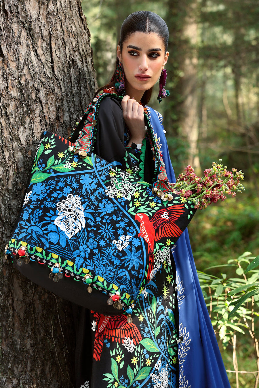ZAHA Neelum Embroidered Lawn Unstitched 3Pc Suit ZL25-03A WHITE SOLANA