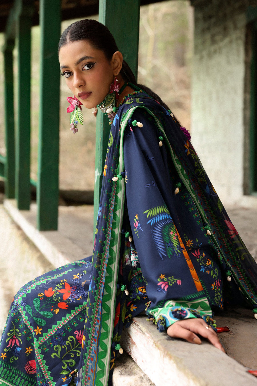 ZAHA Neelum Embroidered Lawn Unstitched 3Pc Suit ZL25-06B AMANI