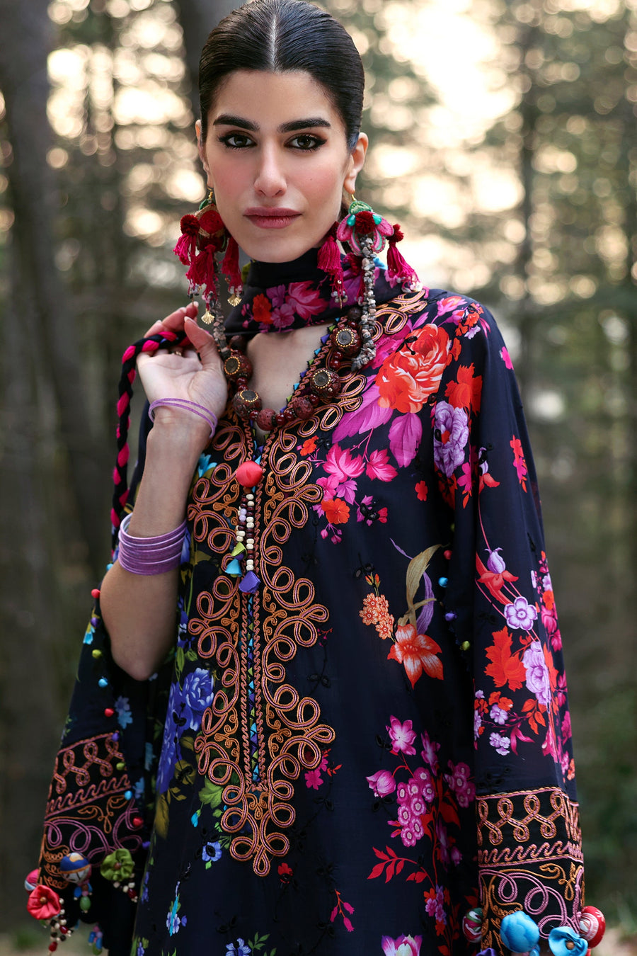 ZAHA Neelum Embroidered Lawn Unstitched 3Pc Suit ZL25-07A ALYA