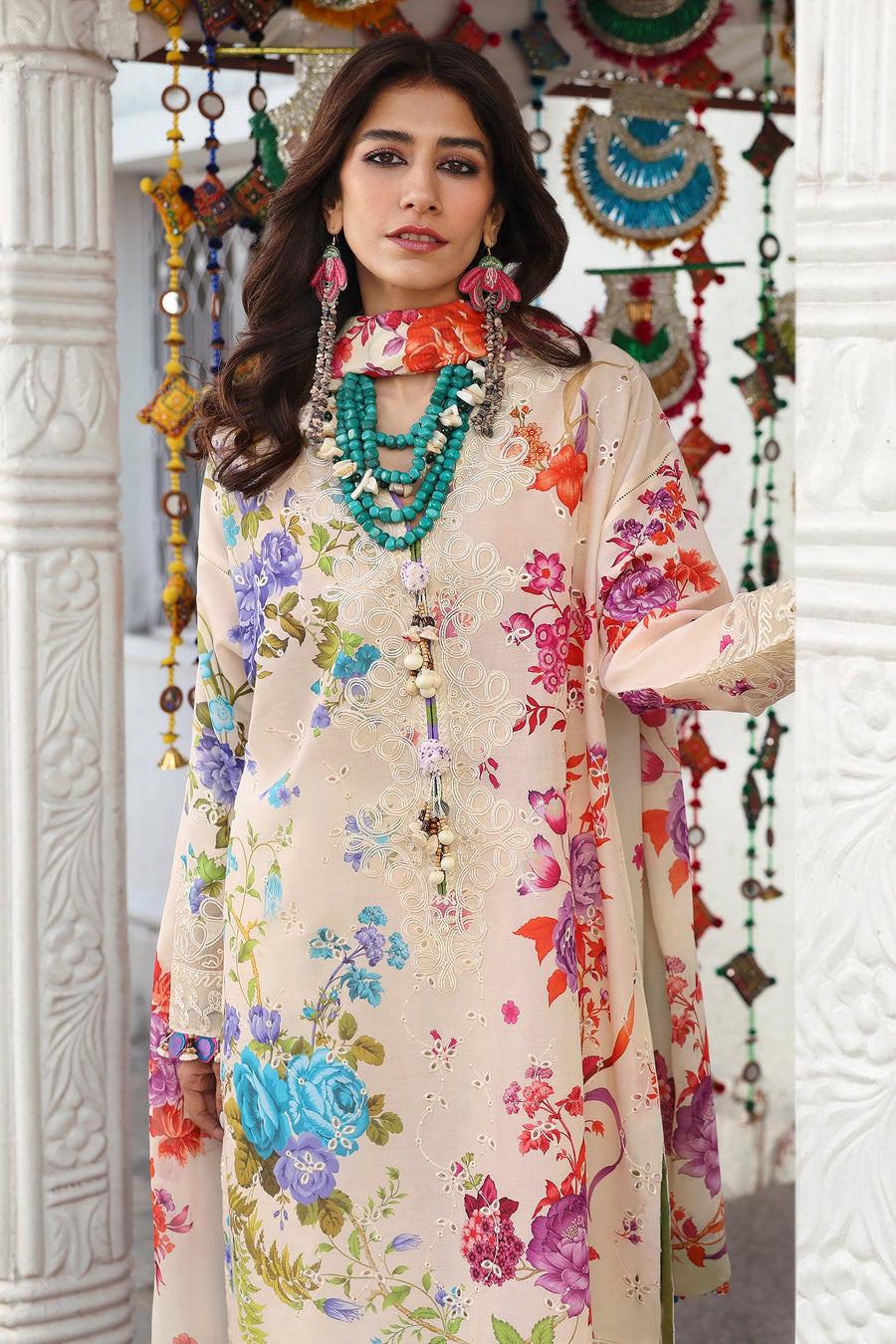 ZAHA Neelum Embroidered Lawn Unstitched 3Pc Suit ZL25-07B ALYA