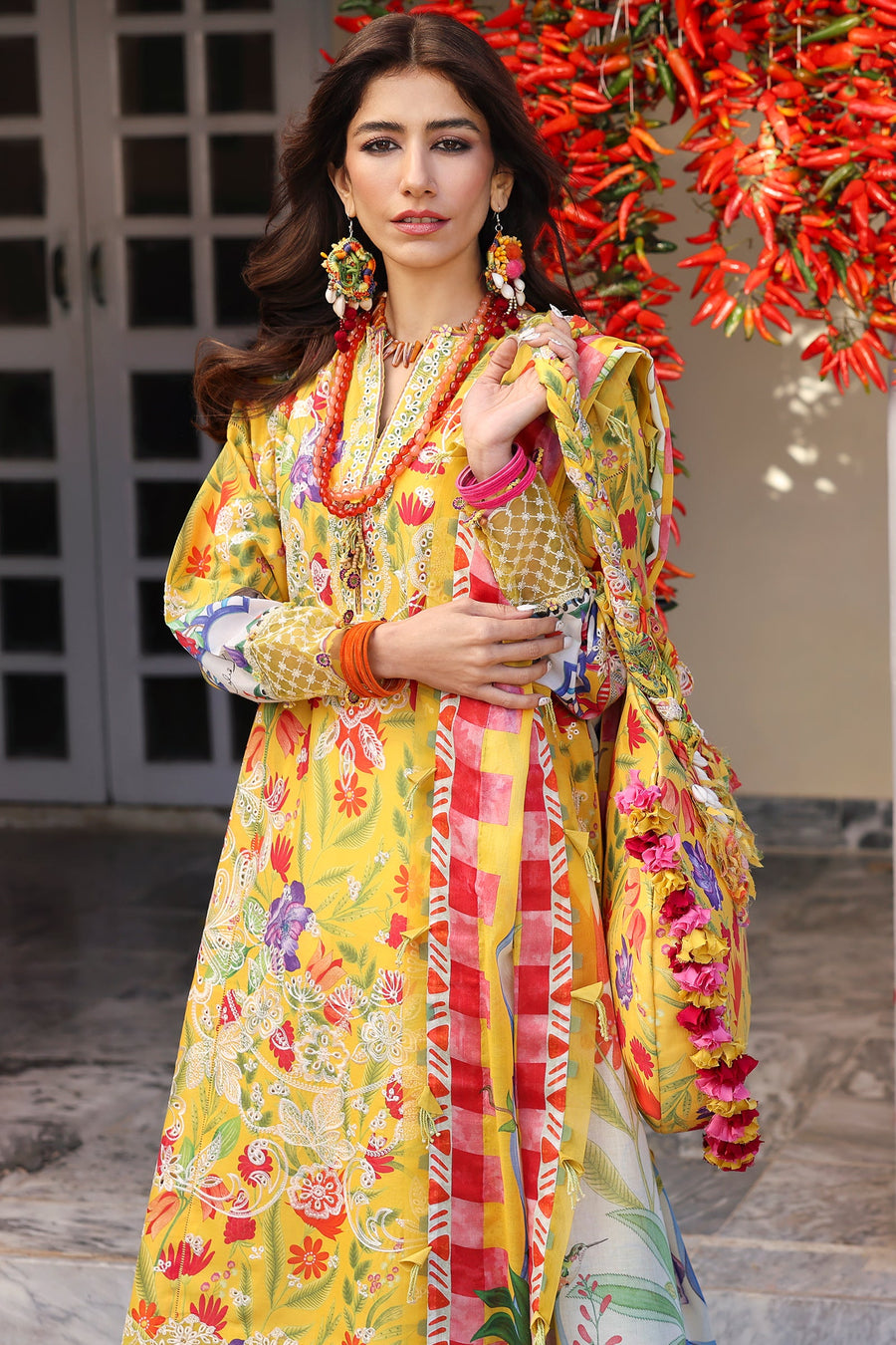 ZAHA Neelum Embroidered Lawn Unstitched 3Pc Suit ZL25-08A ZARAAH