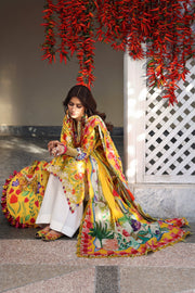 ZAHA Neelum Embroidered Lawn Unstitched 3Pc Suit ZL25-08A ZARAAH