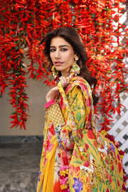 ZAHA Neelum Embroidered Lawn Unstitched 3Pc Suit ZL25-08A ZARAAH