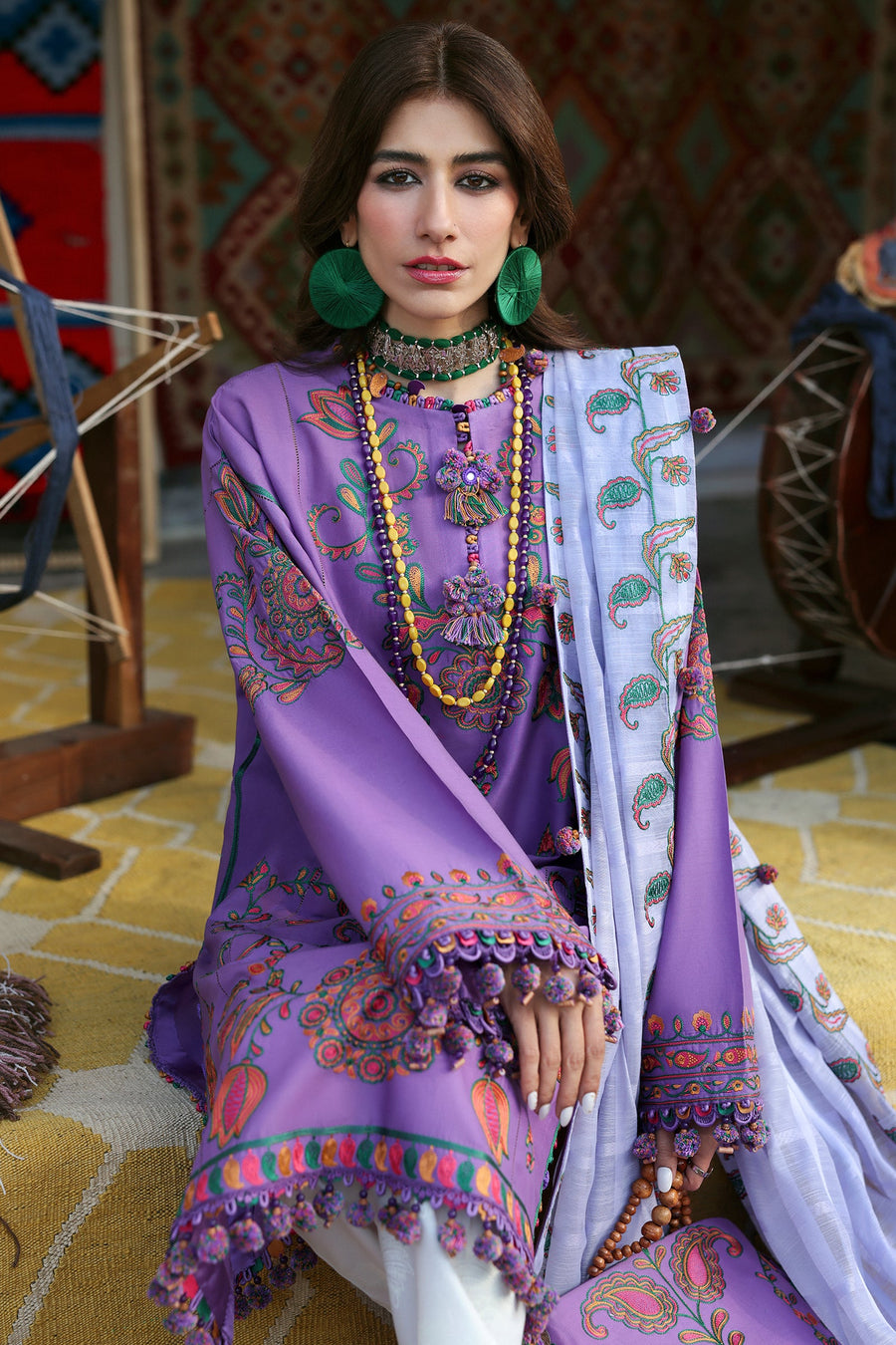 ZAHA Neelum Embroidered Lawn Unstitched 3Pc Suit ZL25-09A ZARIAH