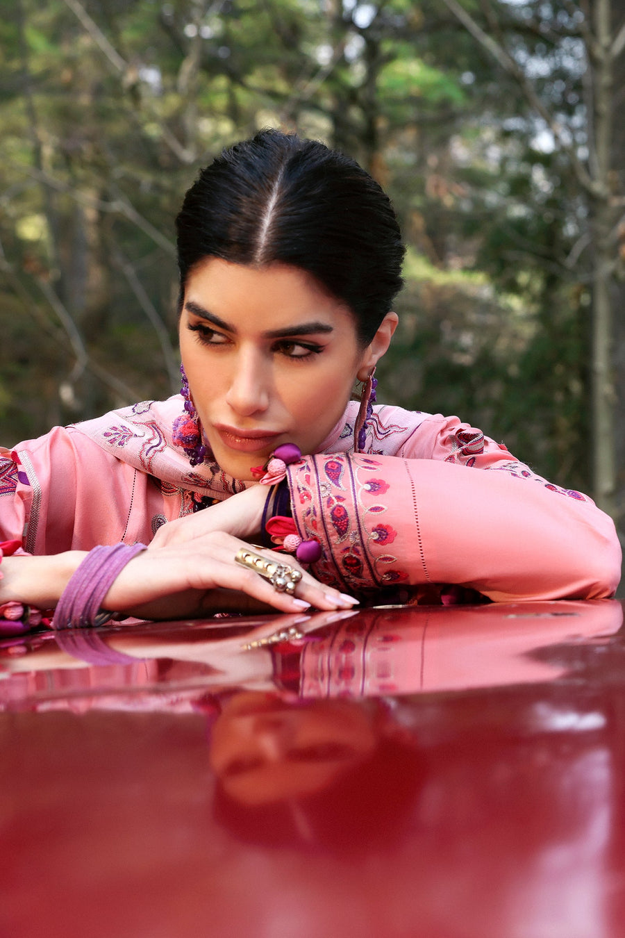 ZAHA Neelum Embroidered Lawn Unstitched 3Pc Suit ZL25-09B ZARIAH