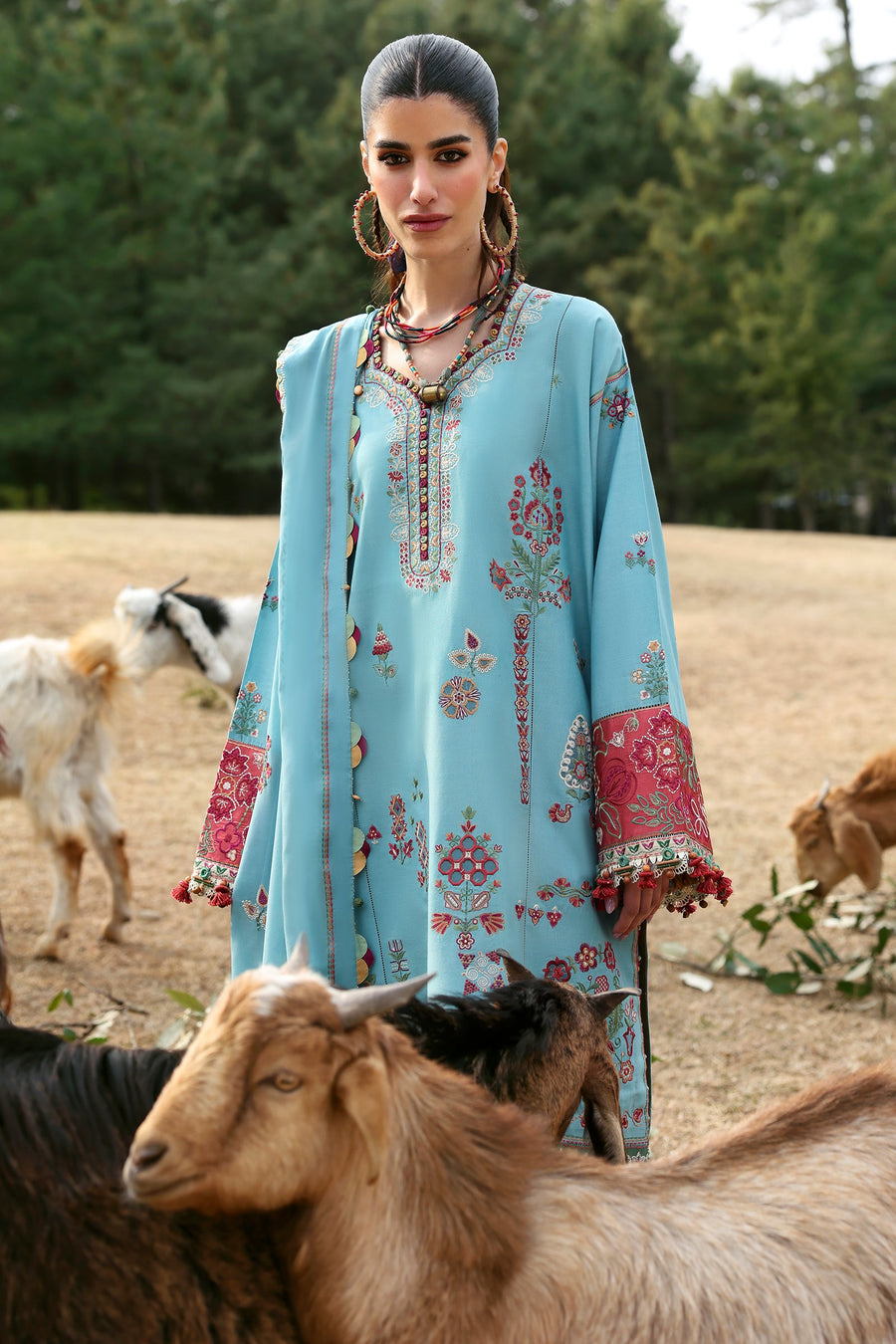 ZAHA Neelum Embroidered Lawn Unstitched 3Pc Suit ZL25-14A RHEA