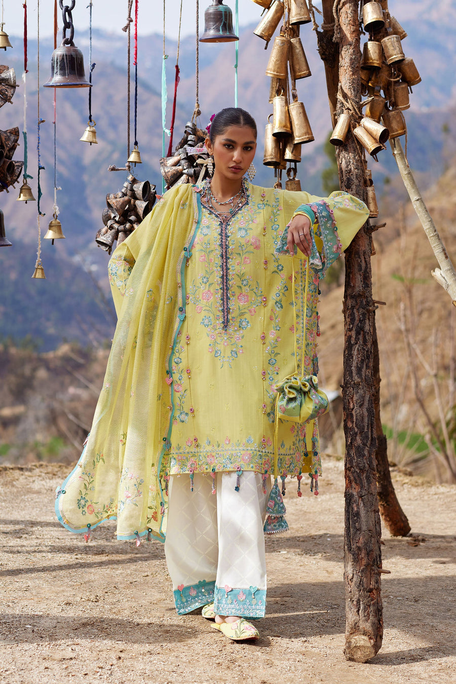 ZAHA Meili Festive Embroidered Lawn Unstitched 3Pc Suit ZL26-01A RUÌMĚI