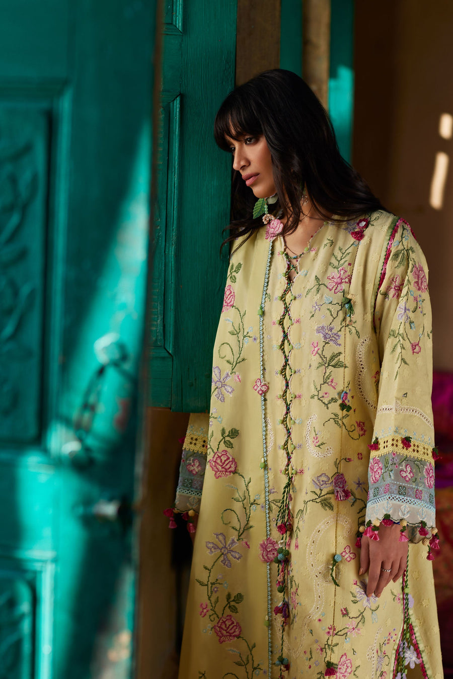 ZAHA Meili Festive Embroidered Lawn Unstitched 3Pc Suit ZL26-03B HUĀ YÙN