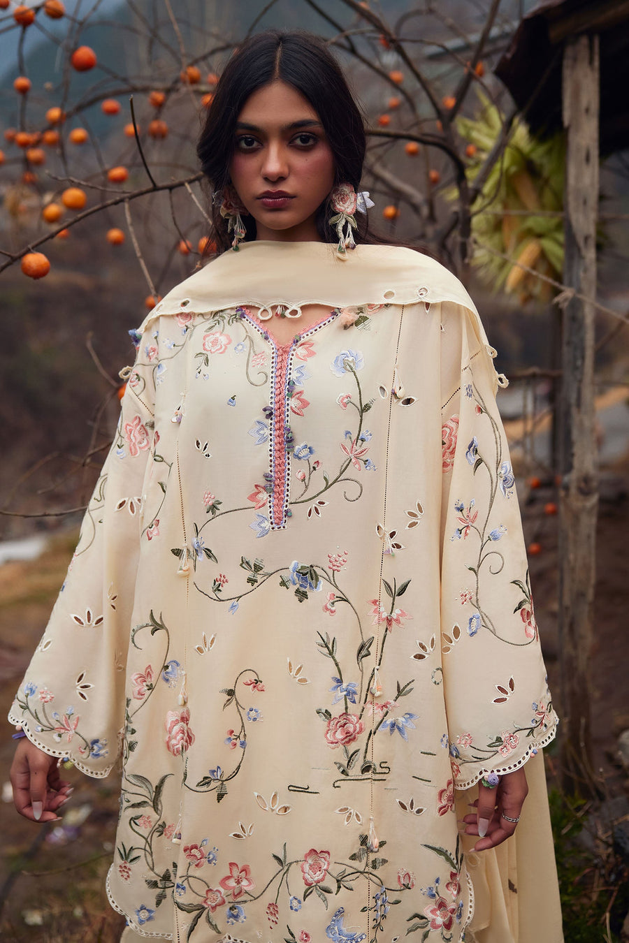 ZAHA Meili Festive Embroidered Lawn Unstitched 3Pc Suit ZL26-04B JIĀYĪN