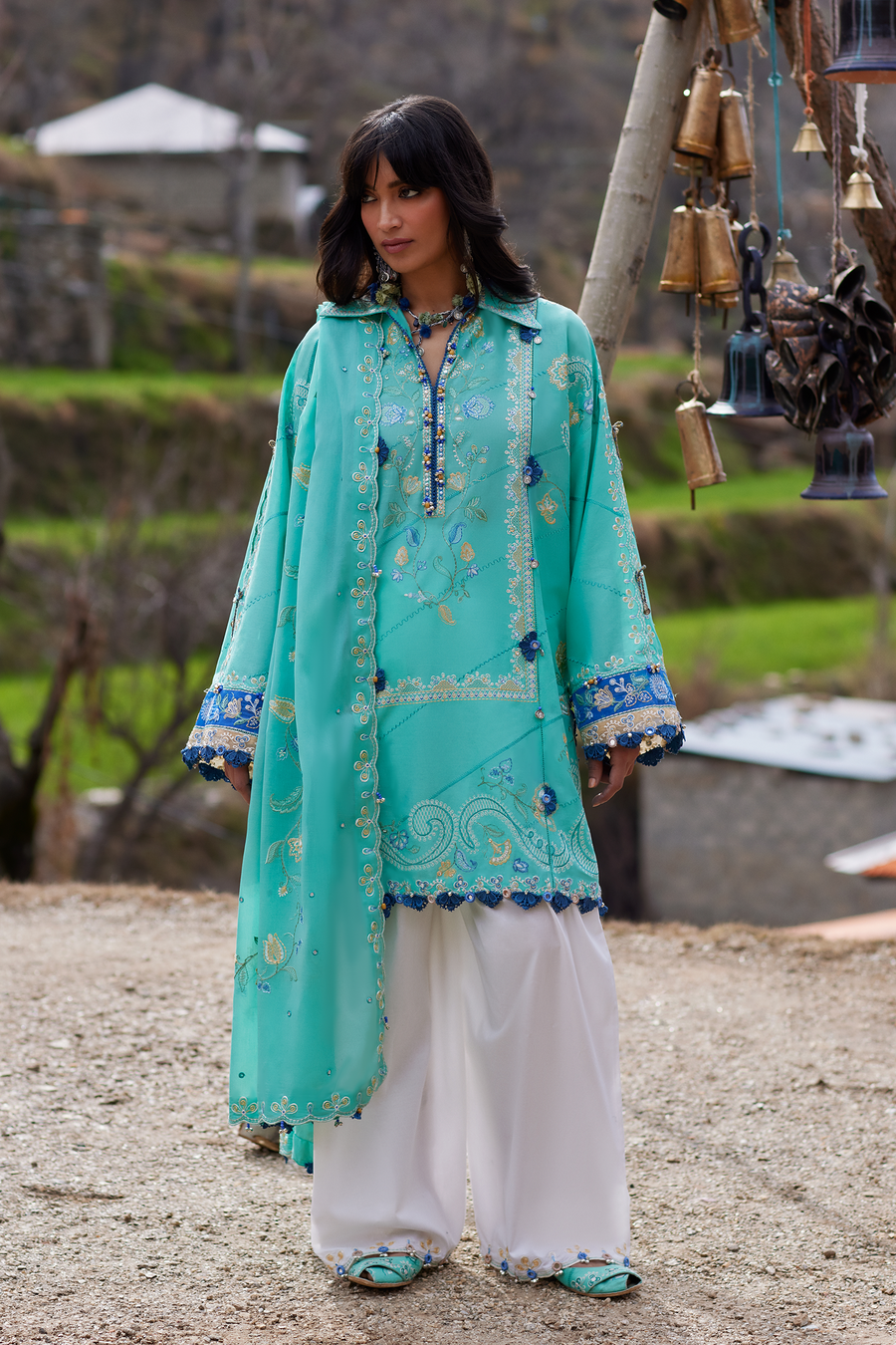 ZAHA Meili Festive Embroidered Lawn Unstitched 3Pc Suit ZL26-06A BÌ YÙN