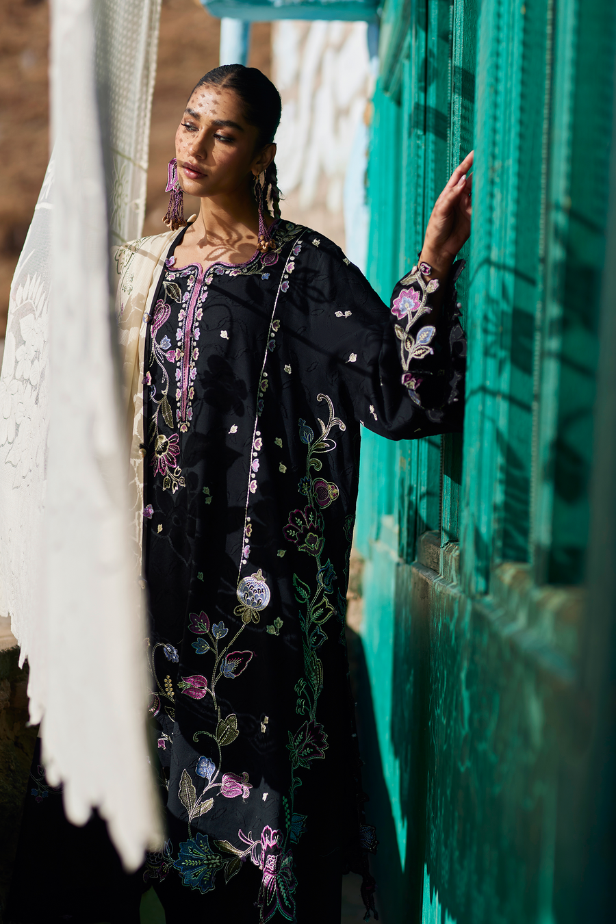 ZAHA Meili Festive Embroidered Lawn Unstitched 3Pc Suit ZL26-07B MÍ SÈ