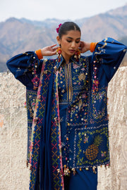 ZAHA Meili Festive Embroidered Lawn Unstitched 3Pc Suit ZL26-08A CǍI FĒNG