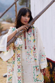 ZAHA Meili Festive Embroidered Lawn Unstitched 3Pc Suit ZL26-08B CǍI FĒNG