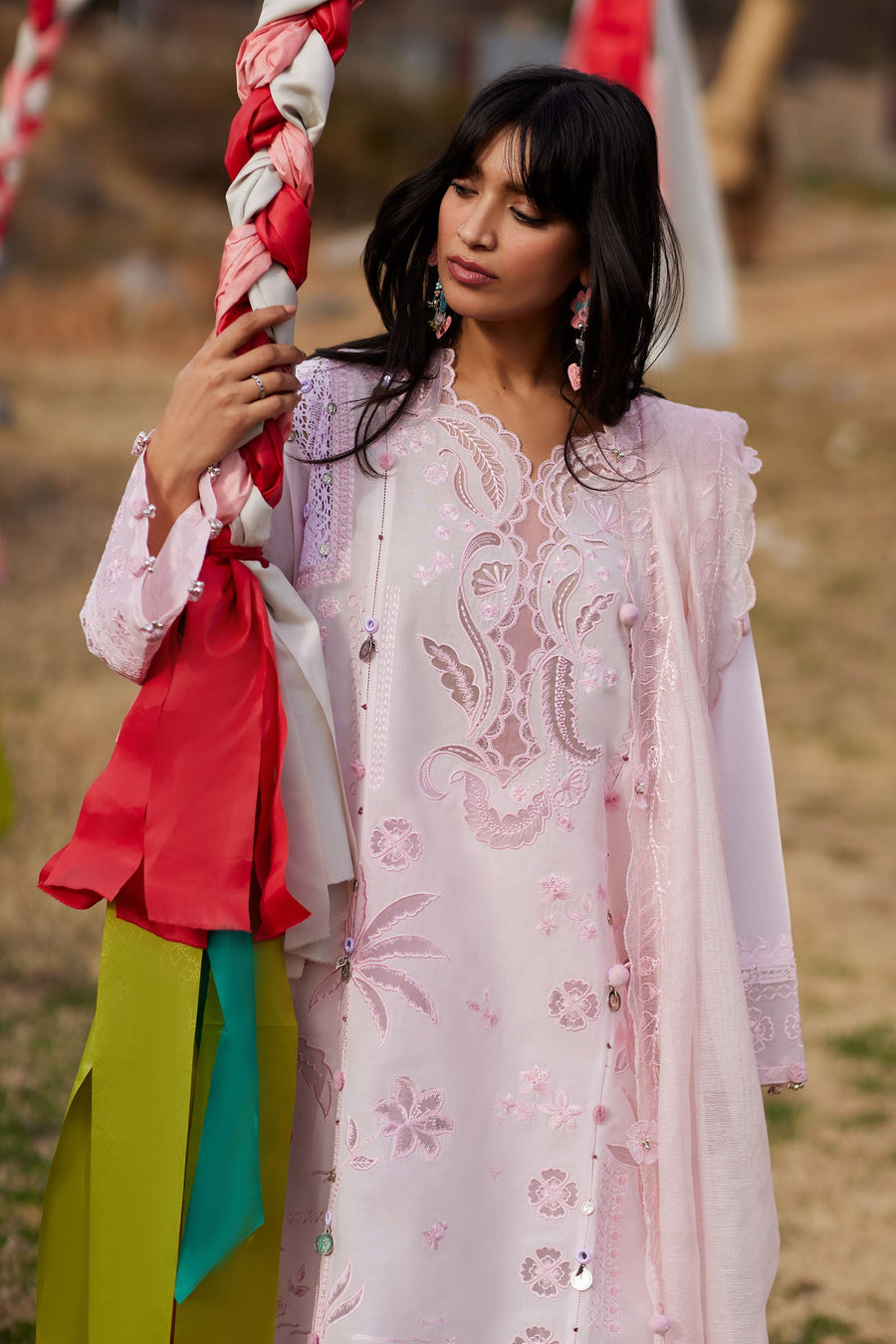 ZAHA Meili Festive Embroidered Lawn Unstitched 3Pc Suit ZL26-09B FĚN YÙN