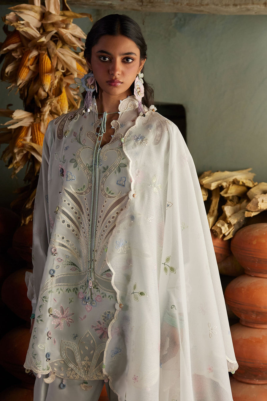 ZAHA Meili Festive Embroidered Lawn Unstitched 3Pc Suit ZL26-10A SHUǏMĚI