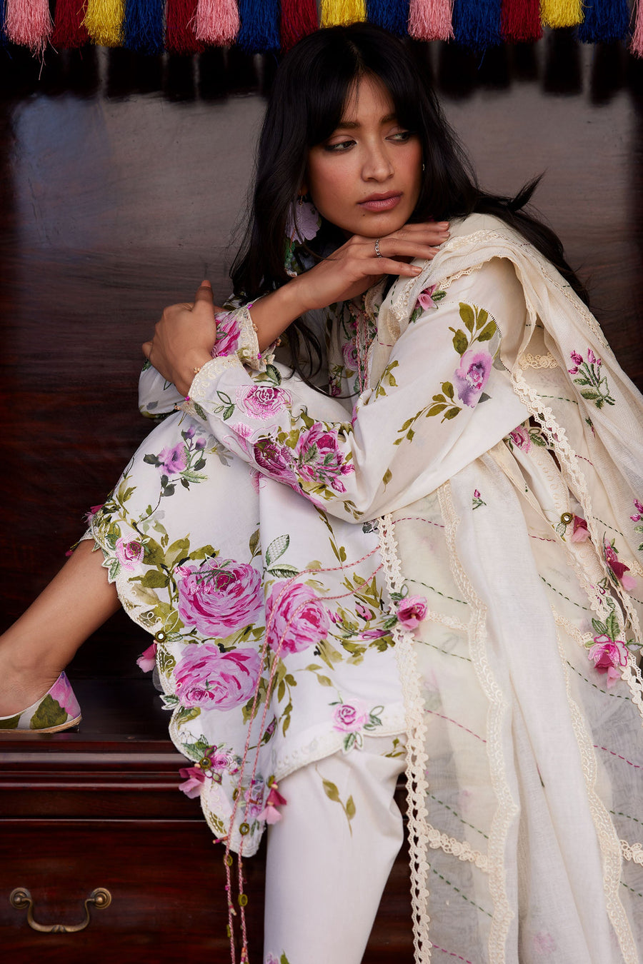 ZAHA Meili Festive Embroidered Lawn Unstitched 3Pc Suit ZL26-11B FĚN YÌ