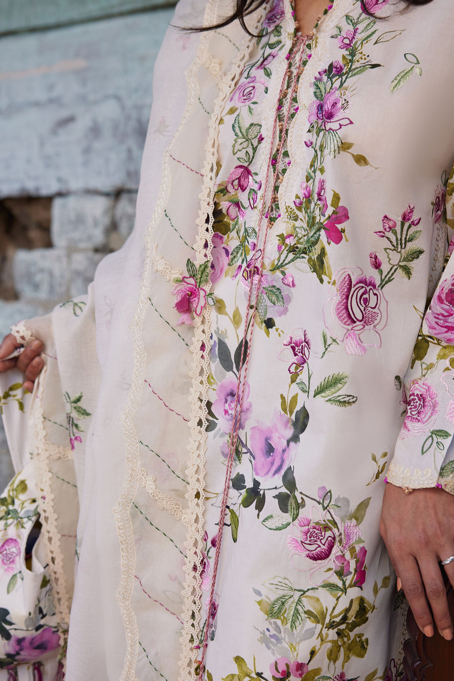 ZAHA Meili Festive Embroidered Lawn Unstitched 3Pc Suit ZL26-11B FĚN YÌ
