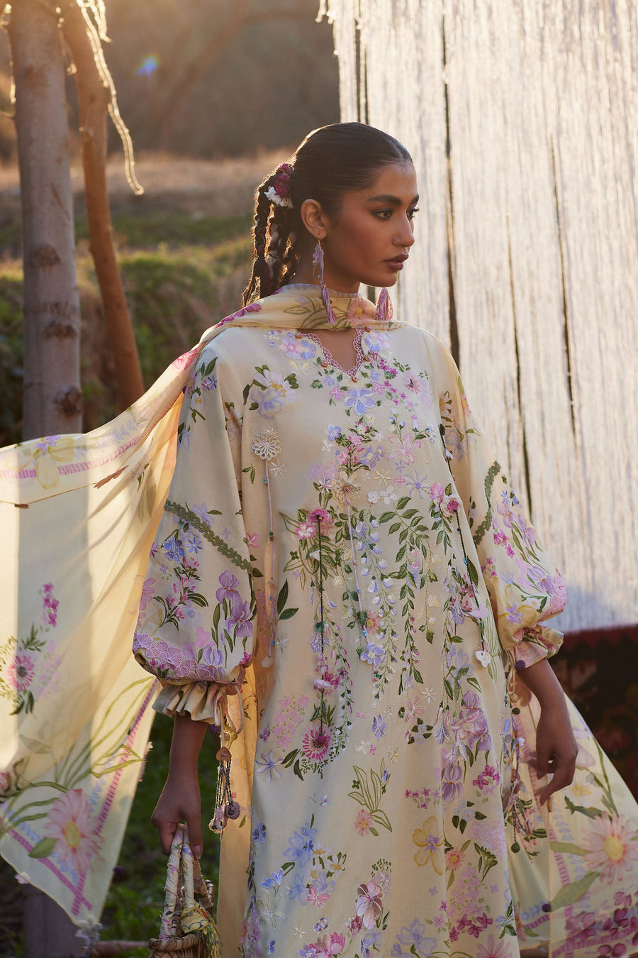 ZAHA Meili Festive Embroidered Lawn Unstitched 3Pc Suit ZL26-12B JIĀ