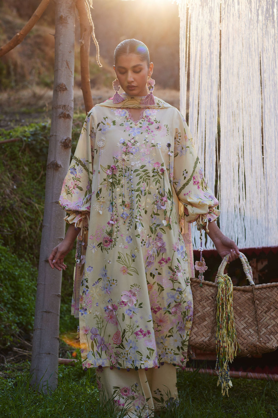 ZAHA Meili Festive Embroidered Lawn Unstitched 3Pc Suit ZL26-12B JIĀ