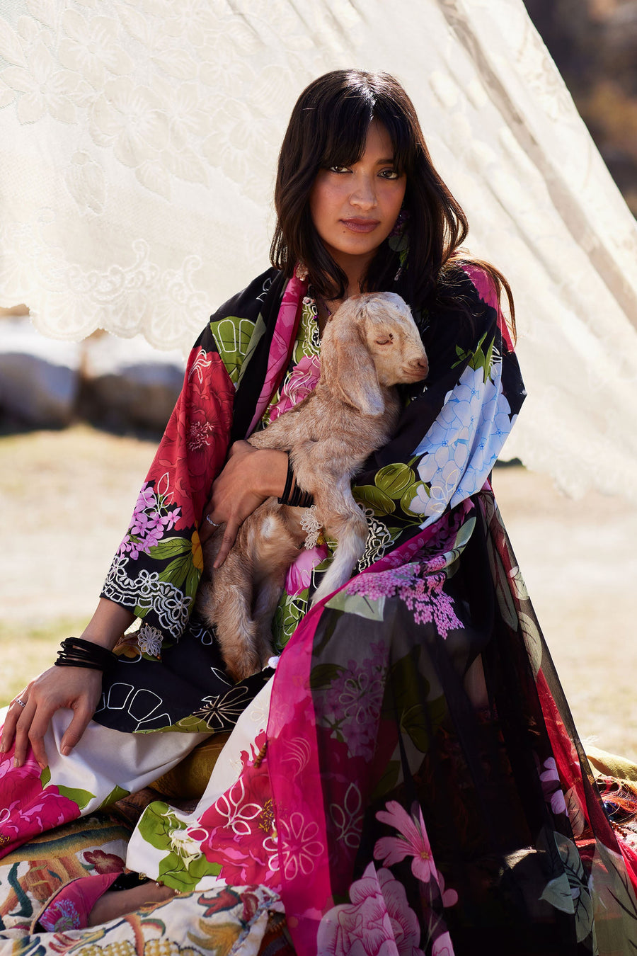 ZAHA Meili Festive Embroidered Lawn Unstitched 3Pc Suit ZL26-13A YÀN HUĀ