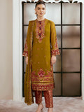 Arzo by Zainab Manan Unstitched Chiffon 3Pc Suit ZM-34 Olive Bloom
