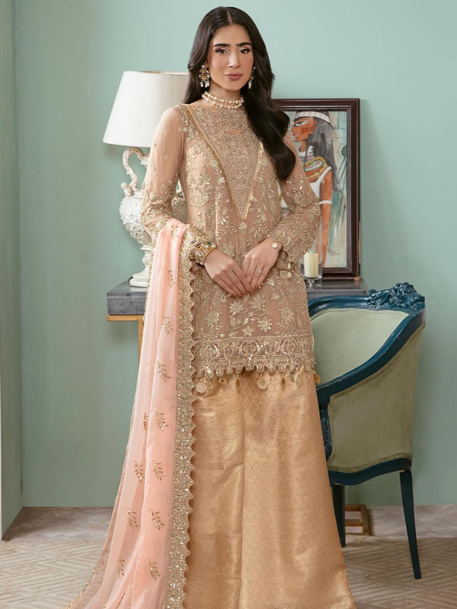 Arzo by Zainab Manan Unstitched Chiffon 3Pc Suit ZM-35 Florence Plush