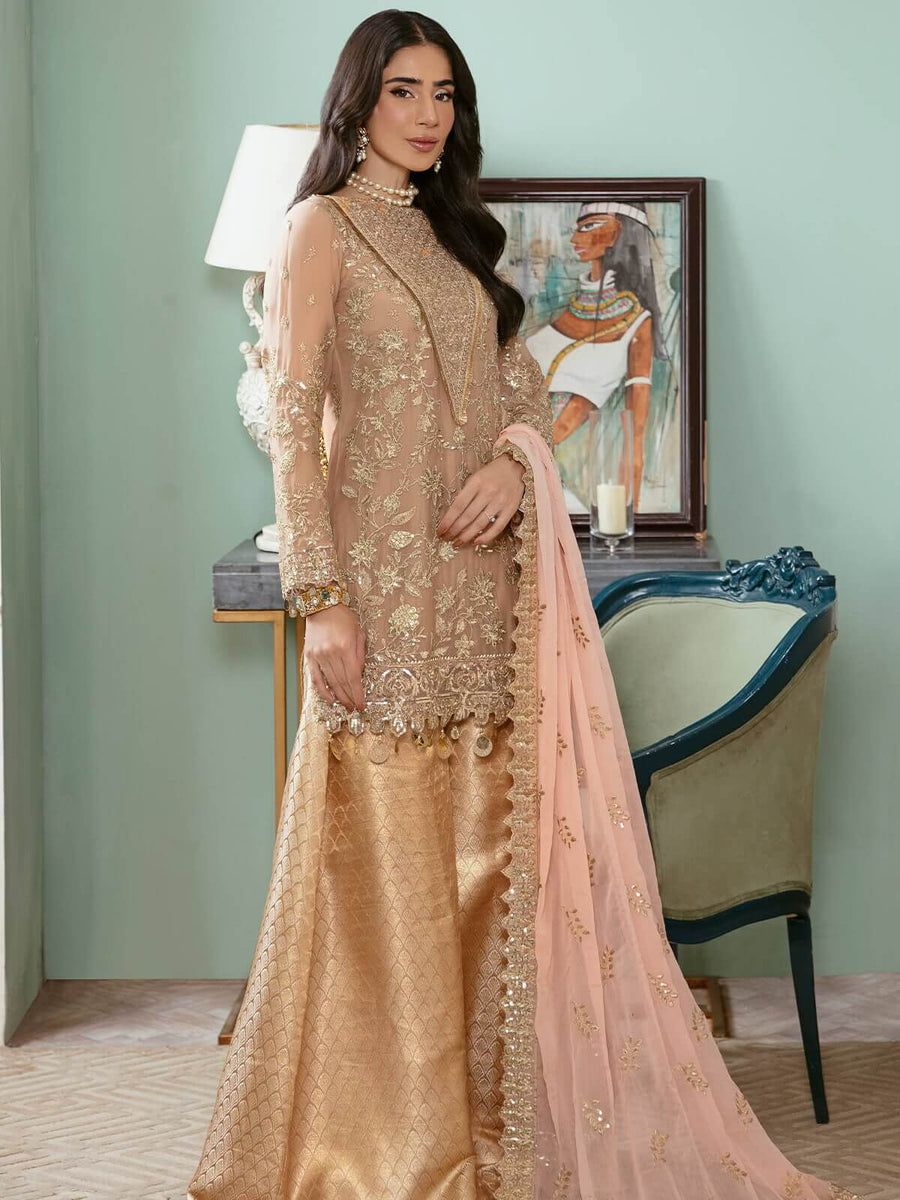 Arzo by Zainab Manan Unstitched Chiffon 3Pc Suit ZM-35 Florence Plush