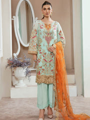 Arzo by Zainab Manan Unstitched Chiffon 3Pc Suit ZM-37 Arctic Moss