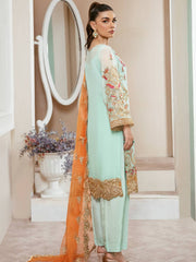 Arzo by Zainab Manan Unstitched Chiffon 3Pc Suit ZM-37 Arctic Moss