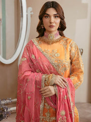 Arzo by Zainab Manan Unstitched Missouri 3Pc Suit ZM-39 Tangerine Fantasy