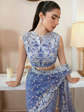 Arzo by Zainab Manan Embroidered Net Unstitched Saree ZM-40 Tiffany Glow (A)