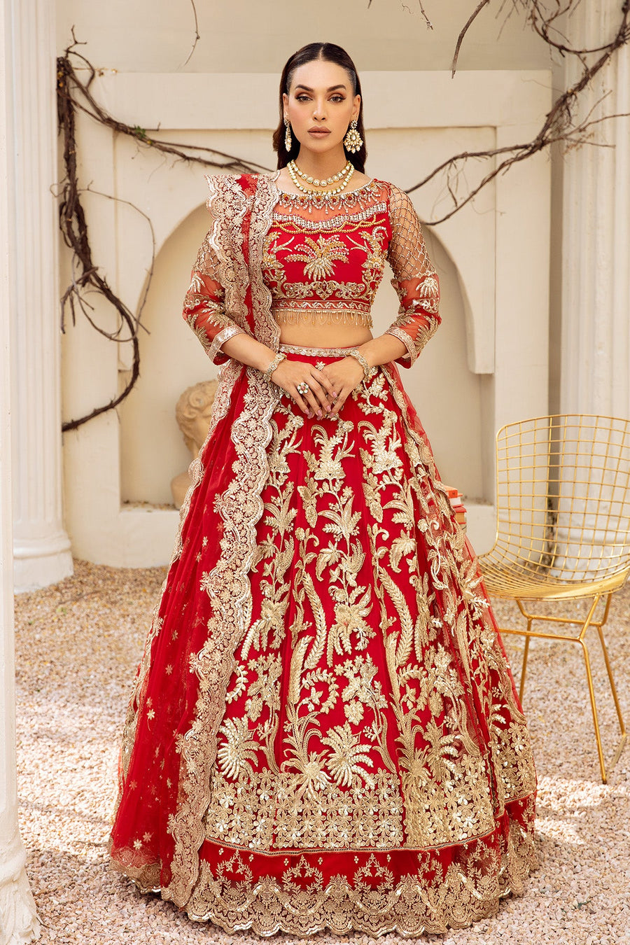 Zainab Manan Aanchel Brides Embroidered Net Unstitched 3Pc Suit ZMB-03