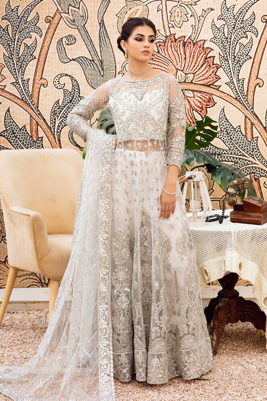 Zainab Manan Aanchel Brides Embroidered Net Unstitched 3Pc Suit ZMB-04